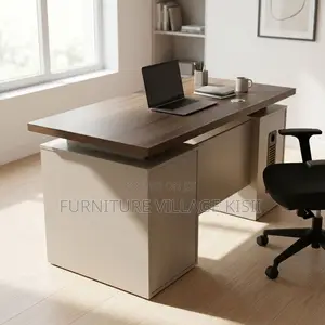 Modern Corporate Office Desk With Storage Cabinets