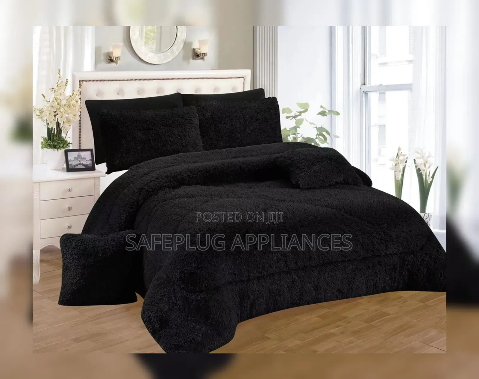 Complete Fluffy Duvet Set With 4 Pillowcases