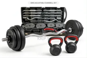 *58KG Adjustable Dumbbell and Barbell Set With Case