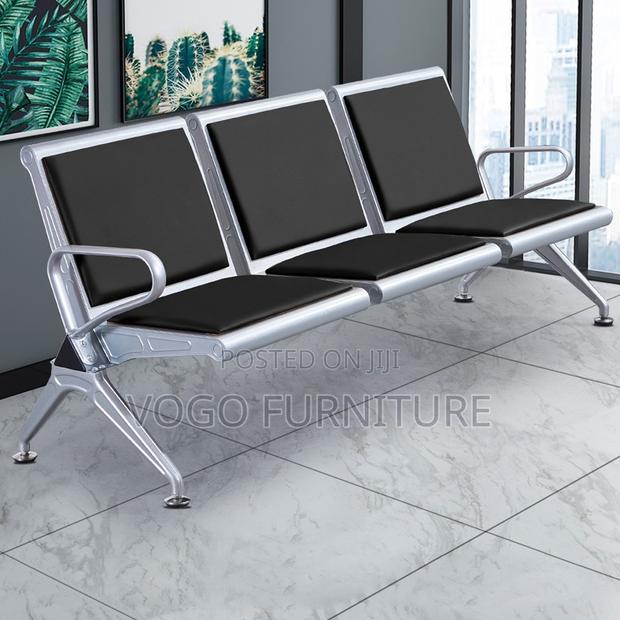 Reception Bench; 3-Seater Padded Reception Bench - main view
