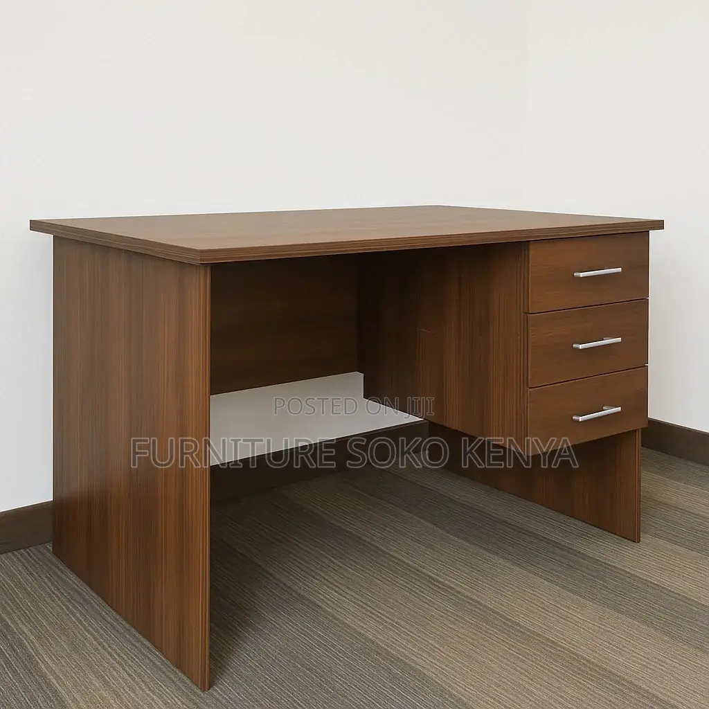 Office Desk : 0.9M Walnut-Finish Home Office Study Desk