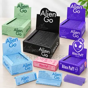 Alien GO Colored Rolling Papers 11⁄4 - Blue Green Purple Black Pink