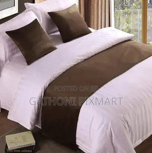Elegant Bed Runner Set With 2 Pillowcases – KSh 1,750