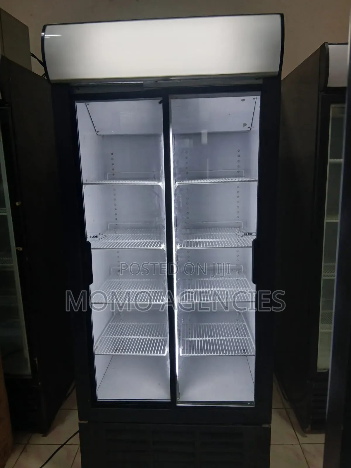 Sliding Double Door Display Fridge