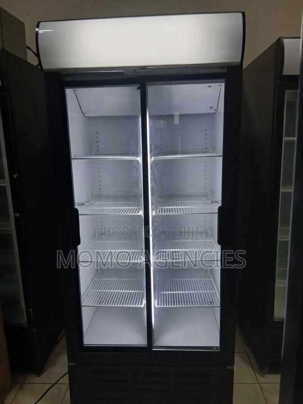Sliding Double Door Display Fridge