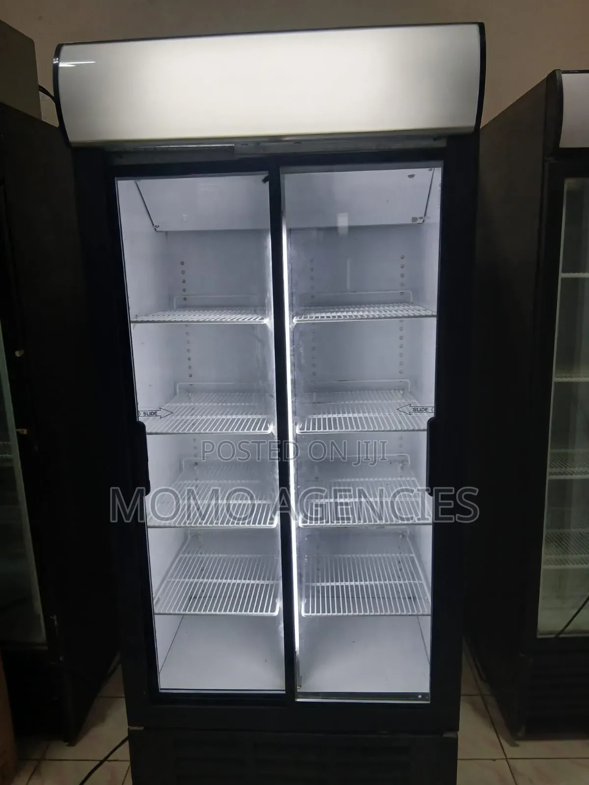 Sliding Double Door Display Fridge