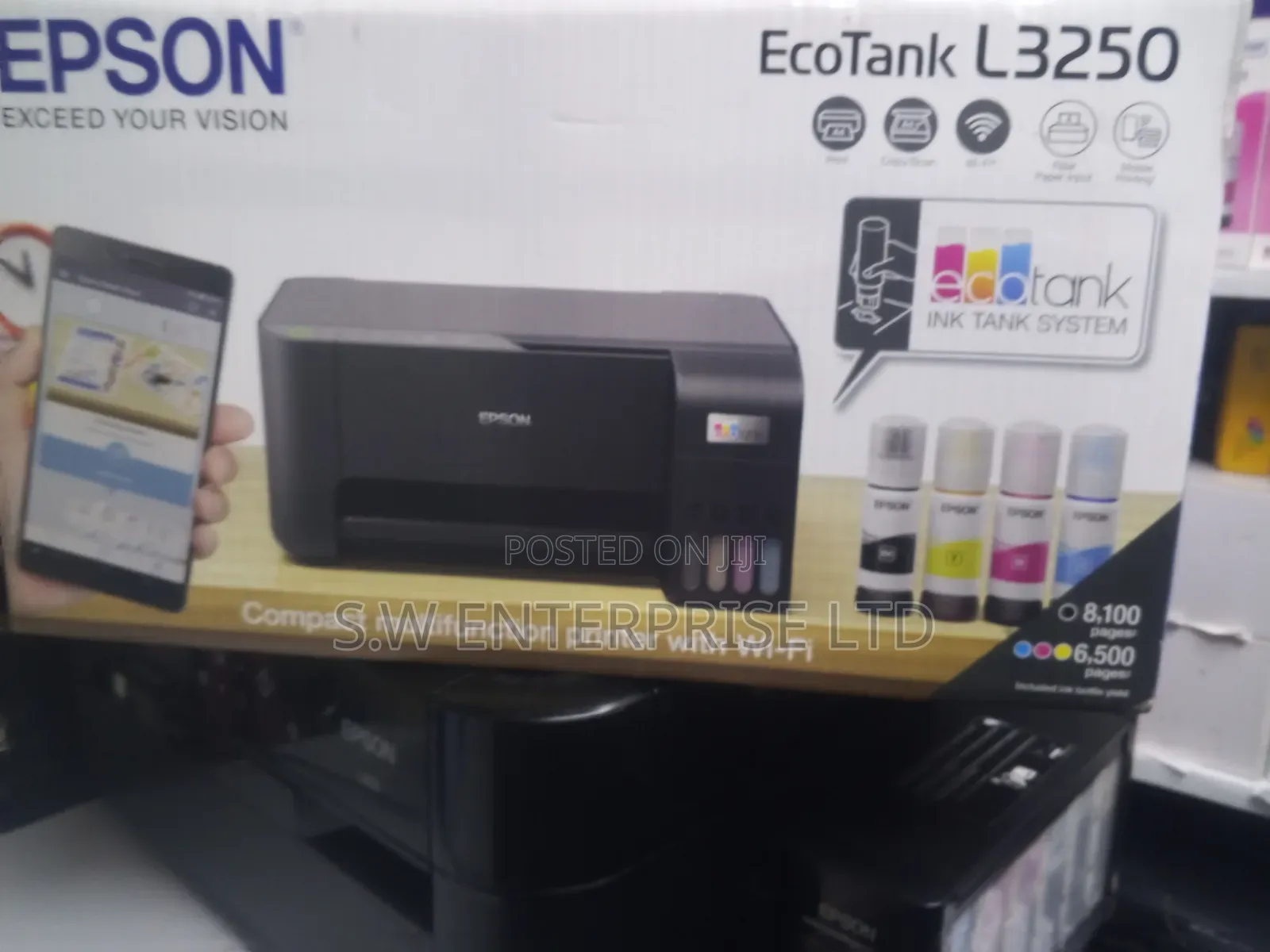 Epson EcoTank L3250, 3-in-1 Compact Multifunction Inkjet Printer