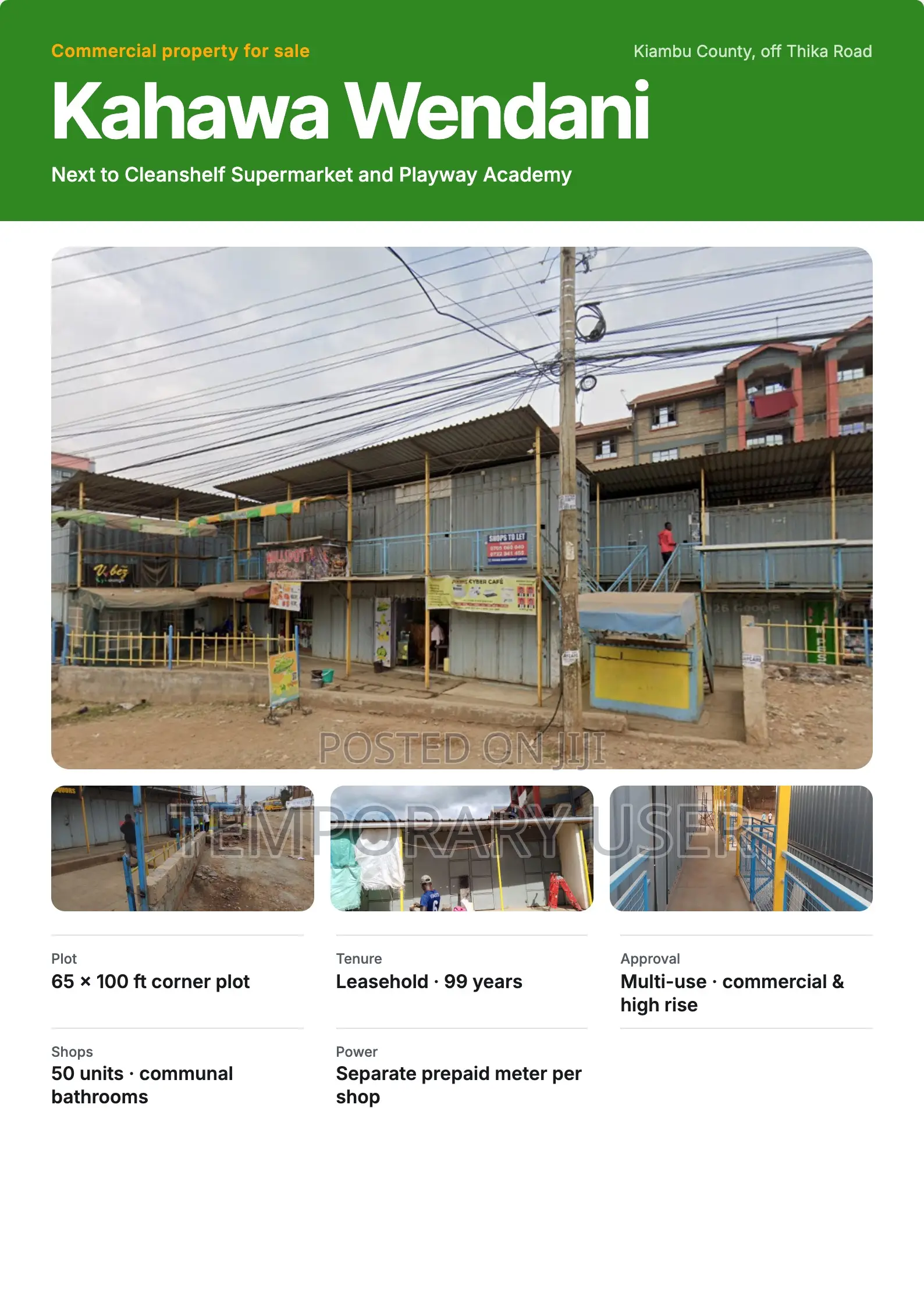 Kahawa Wendani Commercial Corner Plot