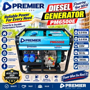 Premier Pm6500e Diesel Generator – 6.6kva ✓