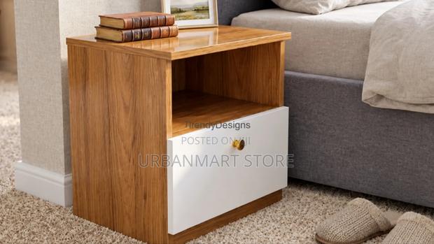 Modern Sparrow Bedside Cabinet Brown and White