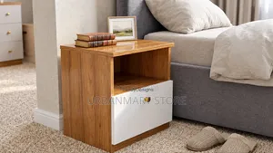 Modern Sparrow Bedside Cabinet Brown and White