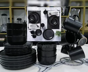 24-Piece Black Dinnerware Set for Your Home