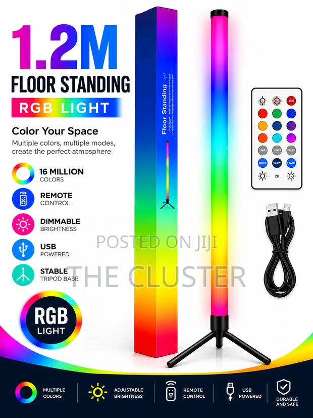 1.2M Floor Standing RGB Lights - main view