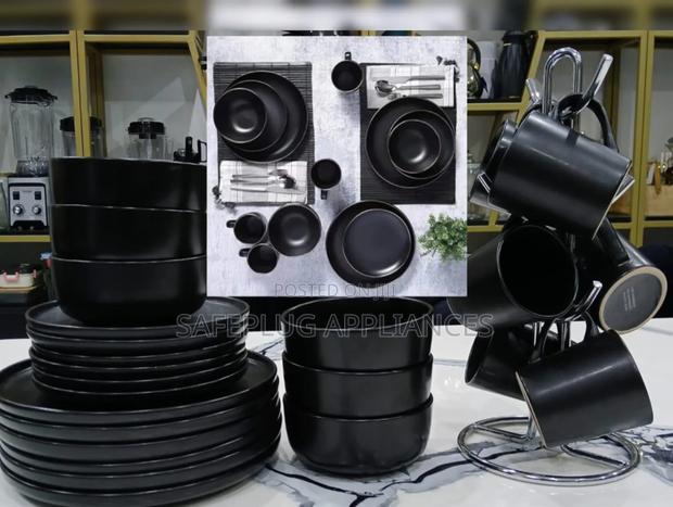 Black 24-Piece Dinner Set – Elegant Dining Set - main view
