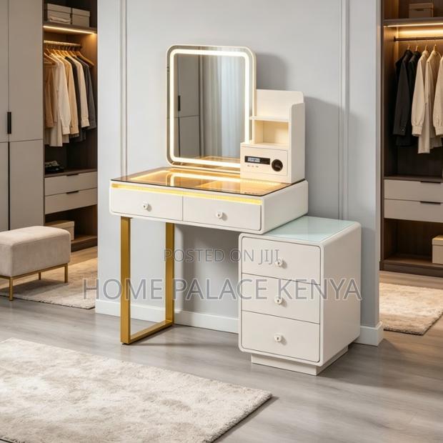 Dressing Table; Stylish Dressing Table With Storage Drawers and Mirror - thumbnail 3