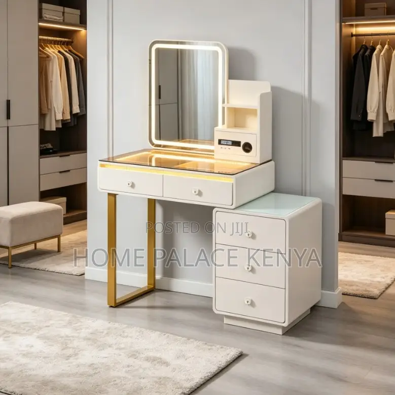 Dressing Table; Stylish Dressing Table With Storage Drawers and Mirror