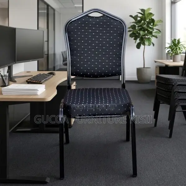 Stackable 4 Legged Black Fabric Event Chair