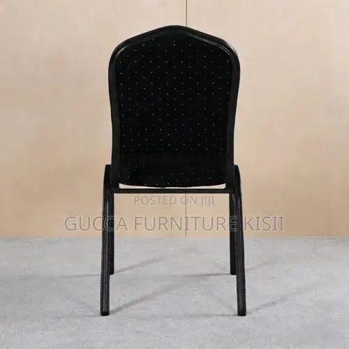Stackable 4 Legged Black Fabric Event Chair