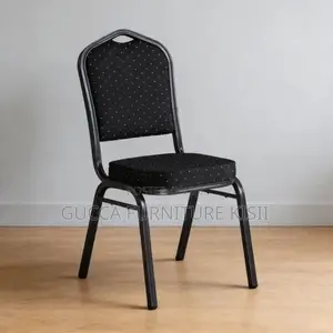 Stackable 4 Legged Black Fabric Event Chair
