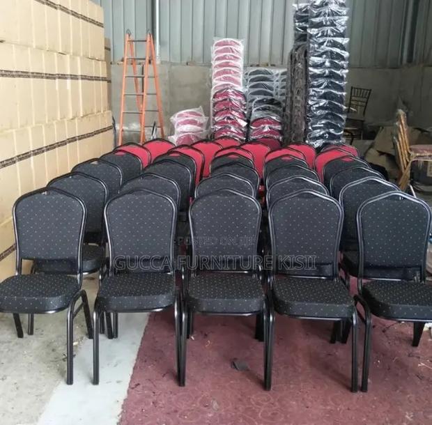 Stackable 4 Legged Black Fabric Event Chair - thumbnail 10