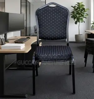 Stackable 4 Legged Black Fabric Event Chair