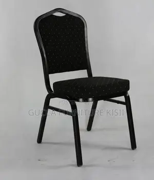 Stackable 4 Legged Black Fabric Event Chair
