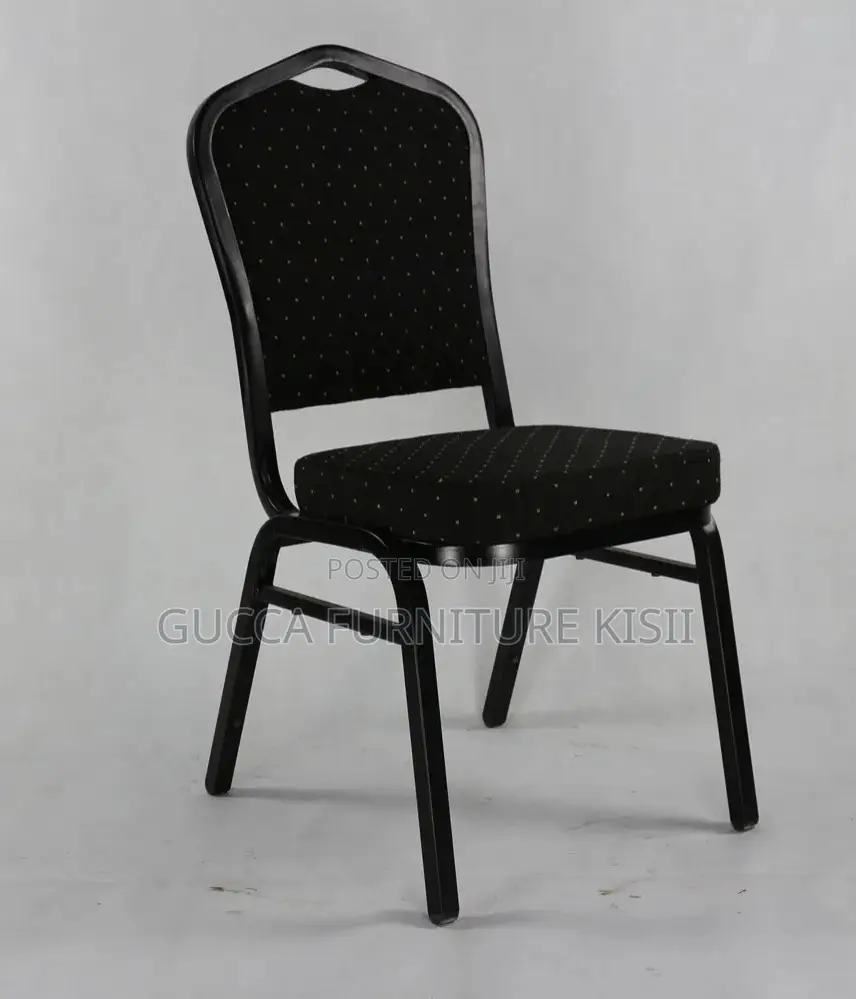 Stackable 4 Legged Black Fabric Event Chair