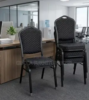 Stackable 4 Legged Black Fabric Event Chair