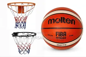 Basketball Hoop Ring Net and Molten GG7X Size 7 Ball Combo for Sports