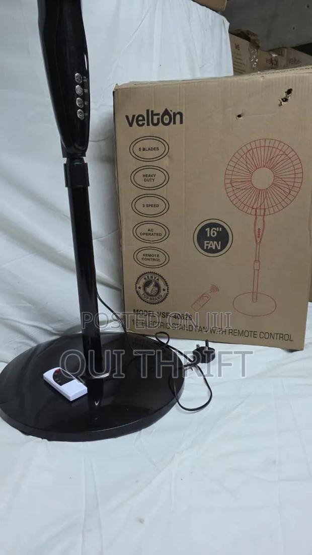 Velton Stand Fan With Round Base and Remote - thumbnail 4