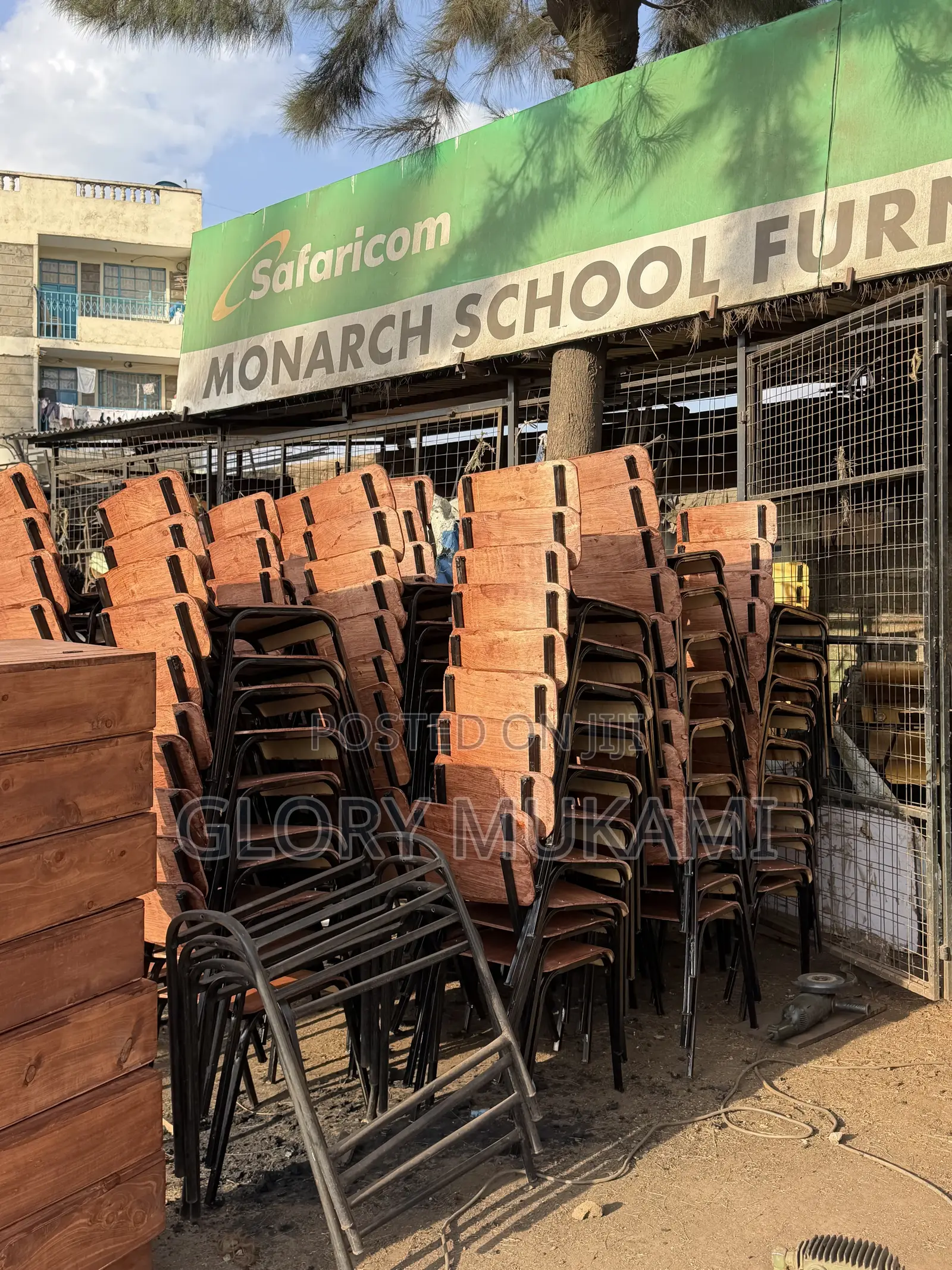 Brown Varnished School Chairs