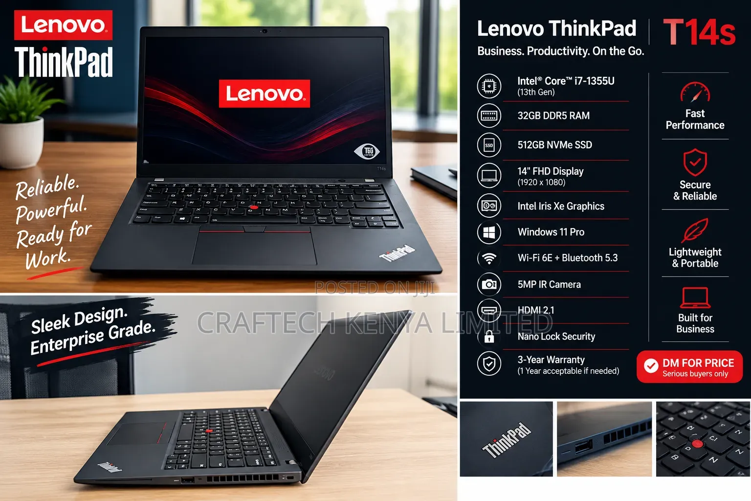 Laptop Lenovo ThinkPad T14s Gen 2 32GB Intel Core i7 SSD 512GB