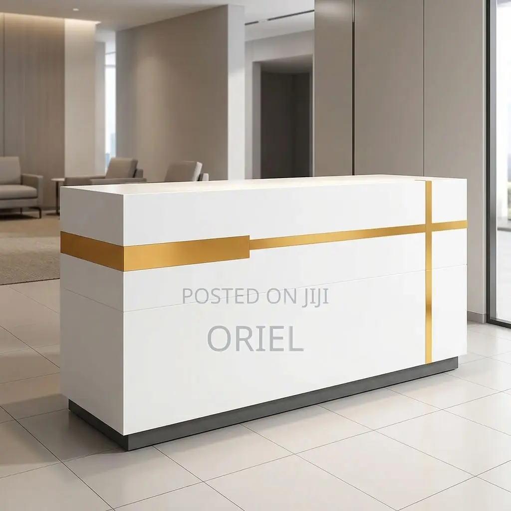 Office Desk : White Office Front Desk