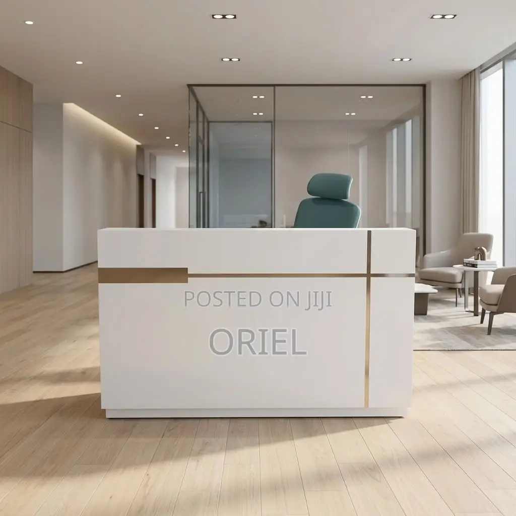 Office Desk : White Office Front Desk