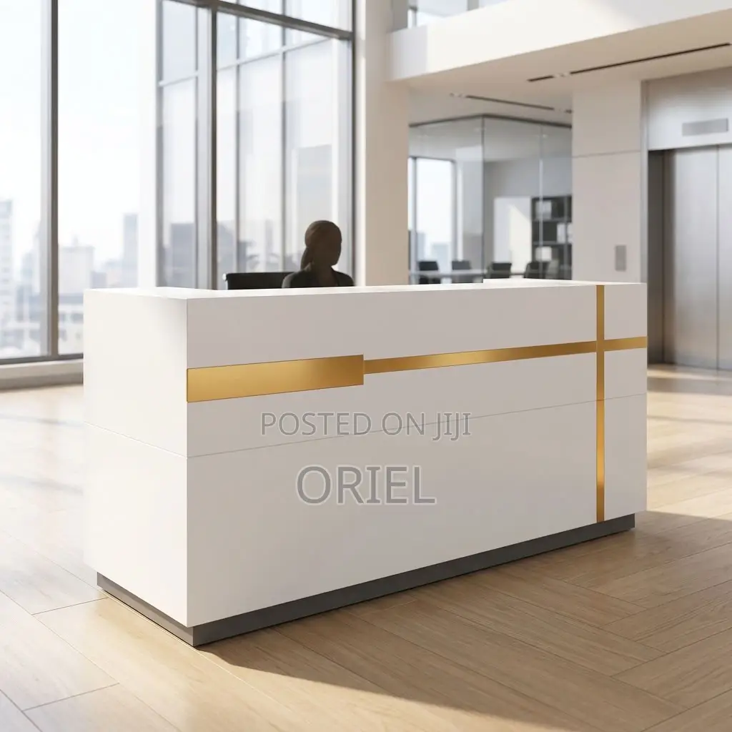 Office Desk : White Office Front Desk