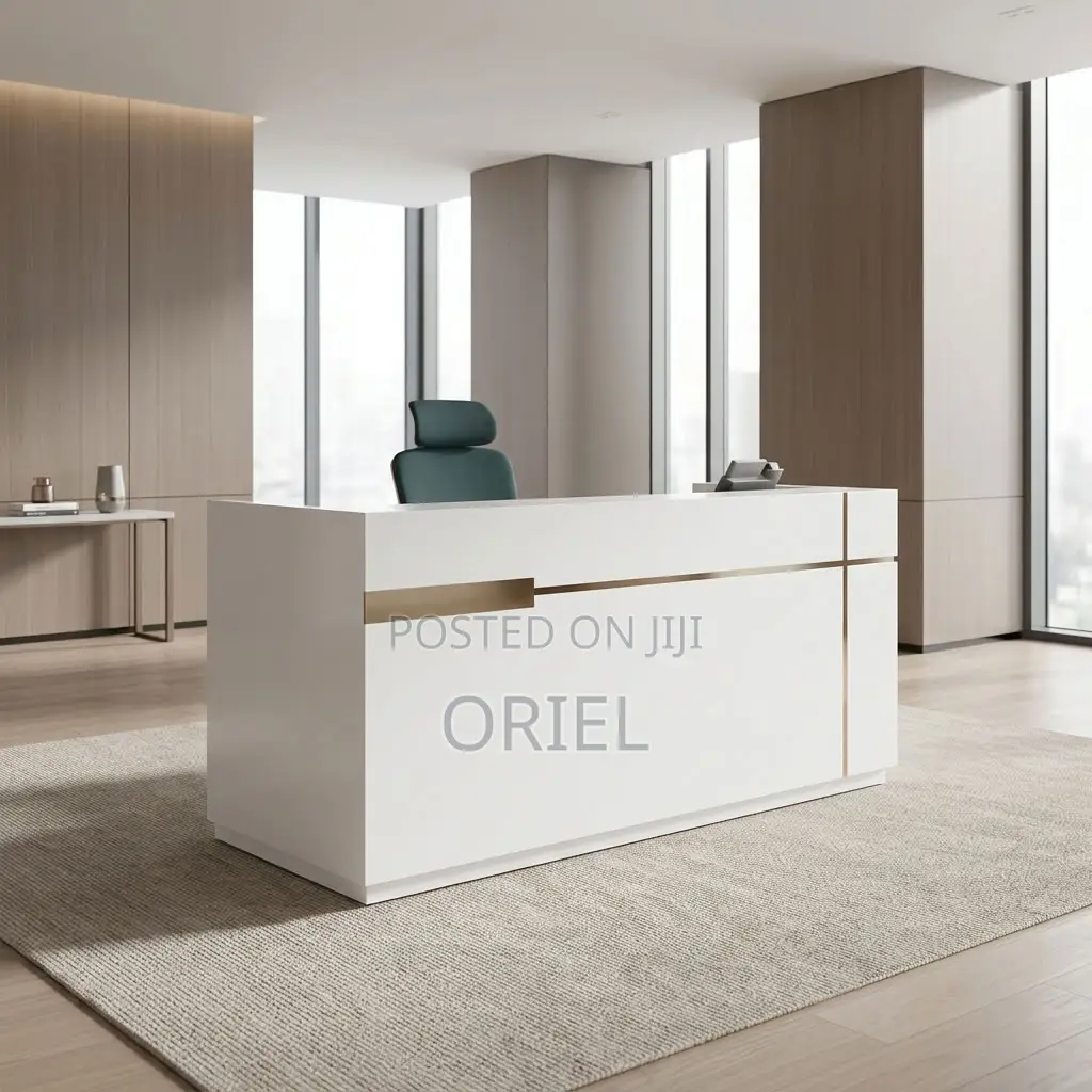 Office Desk : White Office Front Desk