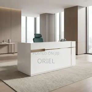 Office Desk : White Office Front Desk