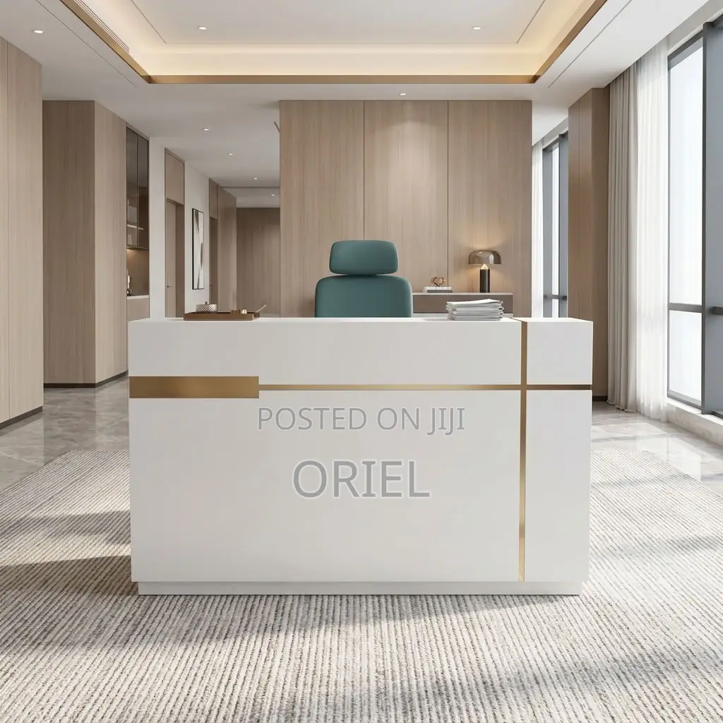 Office Desk : White Office Front Desk