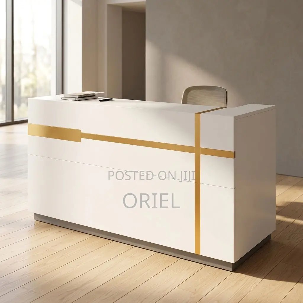 Office Desk : White Office Front Desk
