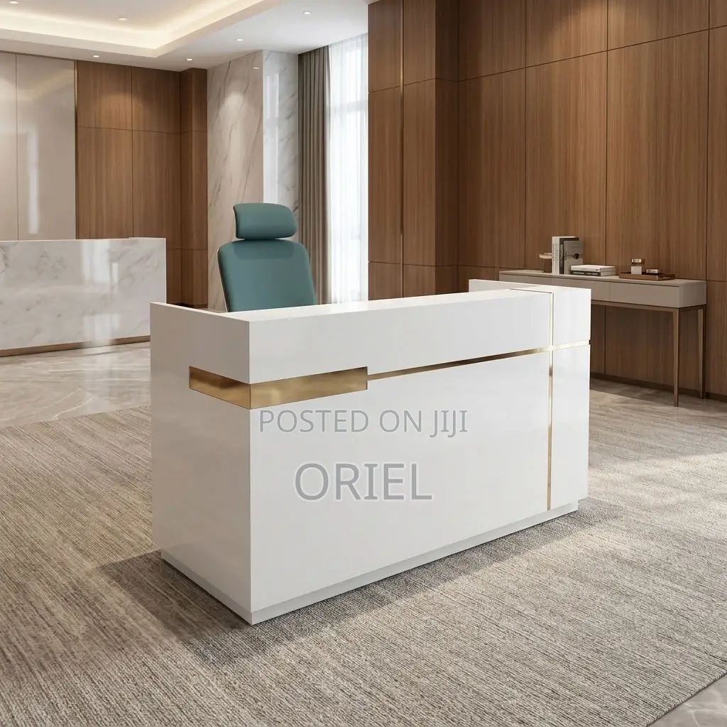 Office Desk : White Office Front Desk