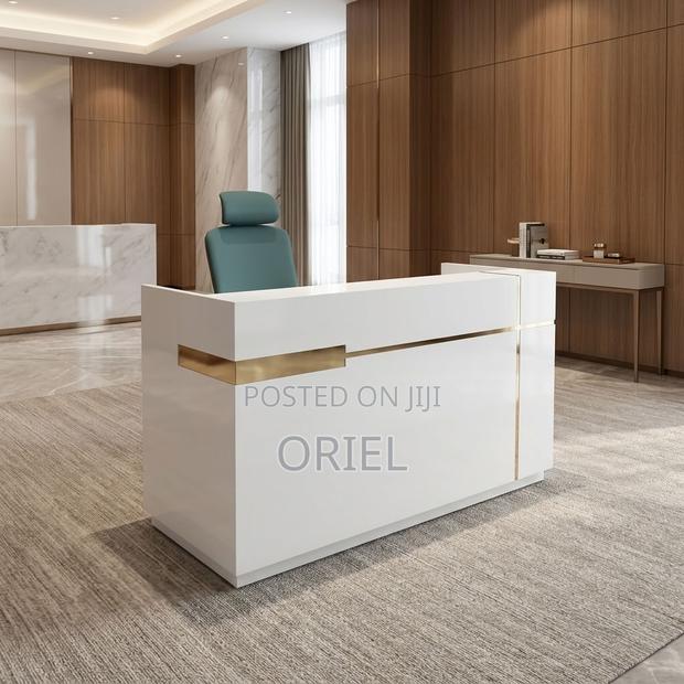 Office Desk : White Office Front Desk - thumbnail 12