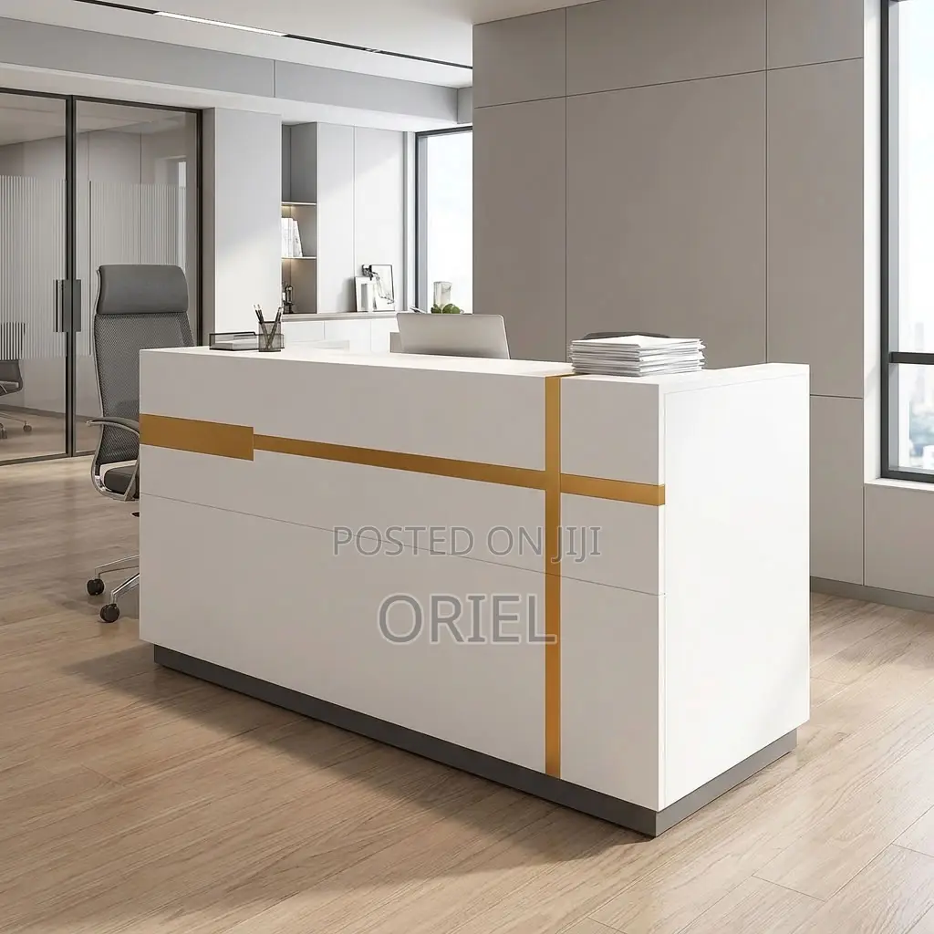 Office Desk : White Office Front Desk