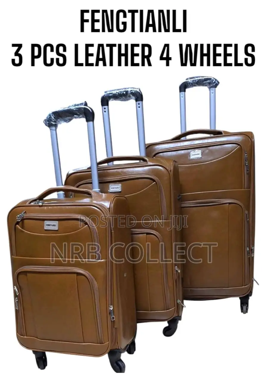 3Pc Suitcase Set Leather
