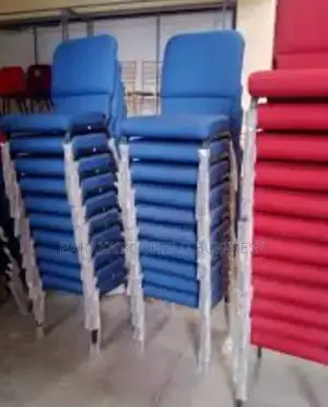 Blue and Red Stackable Chair