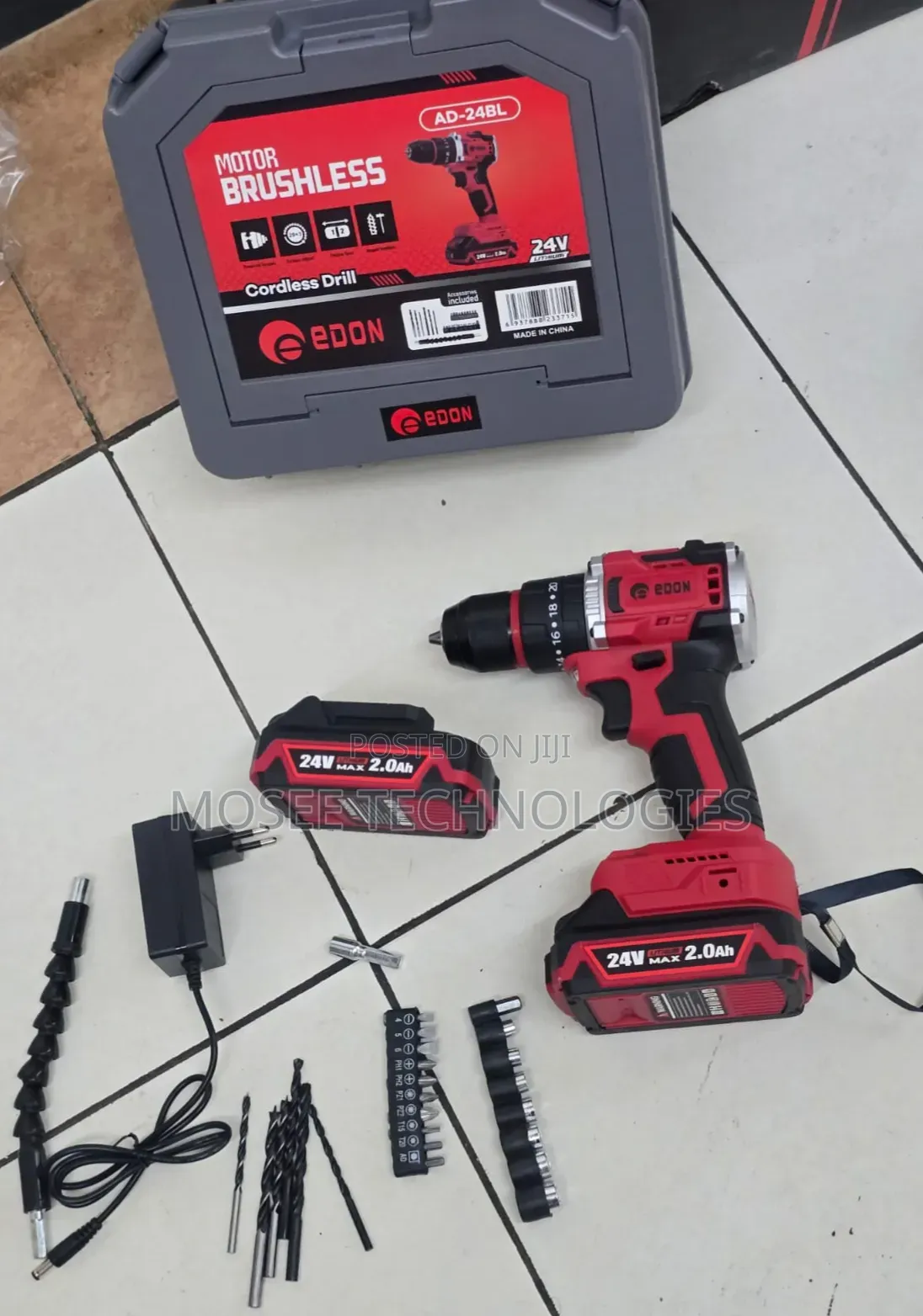 EDON 24V Brushless Cordless Hammer Drill Set