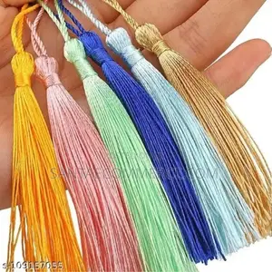 Colorful Arrangement of Soft Silky Craft Tassels