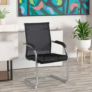 Office Chair : Modern Black Mesh Cantilever Office Chair