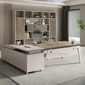 Office Desk : Modern L-Shaped Executive Office Desk Set
