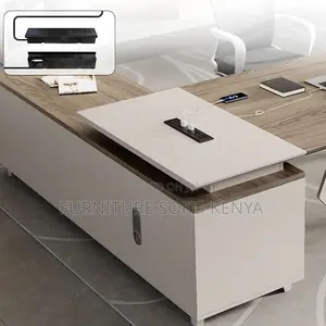 Office Desk : Modern L-Shaped Executive Office Desk Set