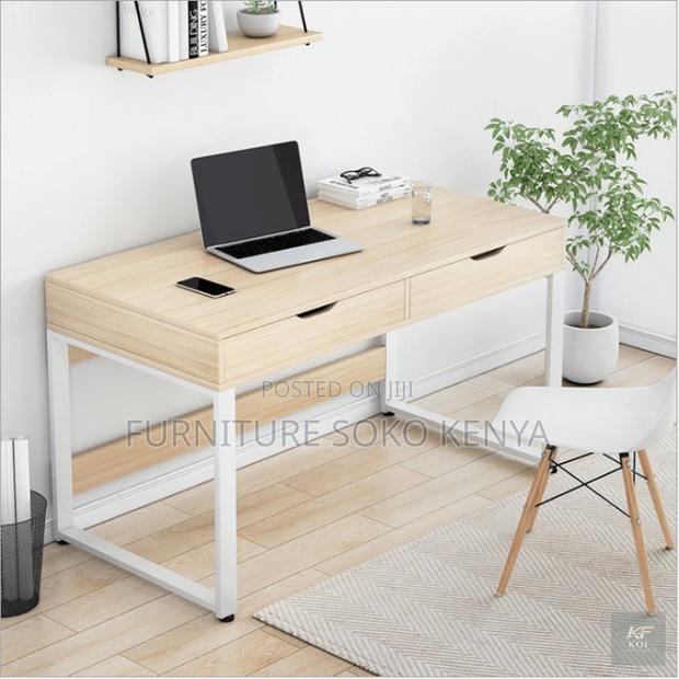 Modern Light Wood Study and Office Desk - thumbnail 2
